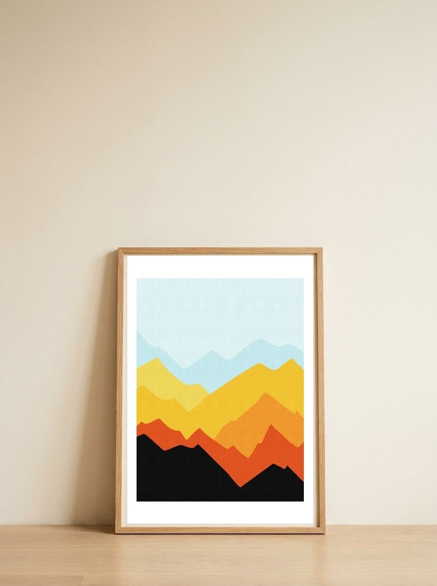 Geometric landscape XXVIII — framed, leaning against the wall