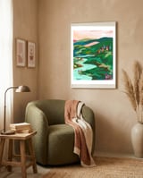 Endless Love, Bohemian Nature Landscape Scenic Meadow, Eclectic Colorful Travel Forest Mountains Sunset framed in a tender room thumbnail