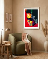 Lenny Kravitz Pop Art WPAP framed in a tender room thumbnail