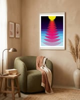Geometric sun framed in a tender room thumbnail