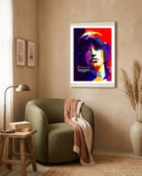 Sir Michael Philip Jagger Pop Art Wpap framed in a tender room thumbnail