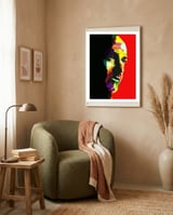 Peter Gabriel English Music Celebrity Pop Art WPAP framed in a tender room thumbnail