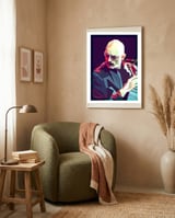 Tony Levin Bass Musician Pop Art WPAP framed in a tender room thumbnail