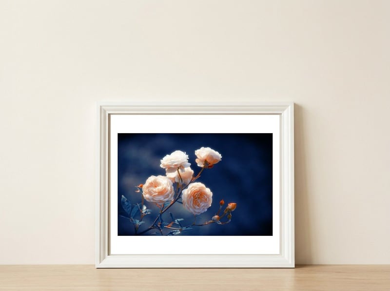 Rose Garden — framed, leaning against the wall