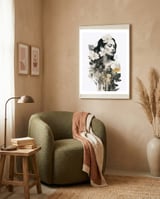 Collage Of A Woman And Flowers   framed in a tender room thumbnail