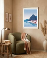 Red Houses, Lofoten framed in a tender room thumbnail