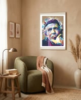 K Richards Pop Art WPAP framed in a tender room thumbnail