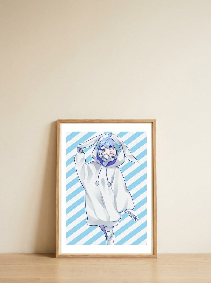 130 — framed, leaning against the wall