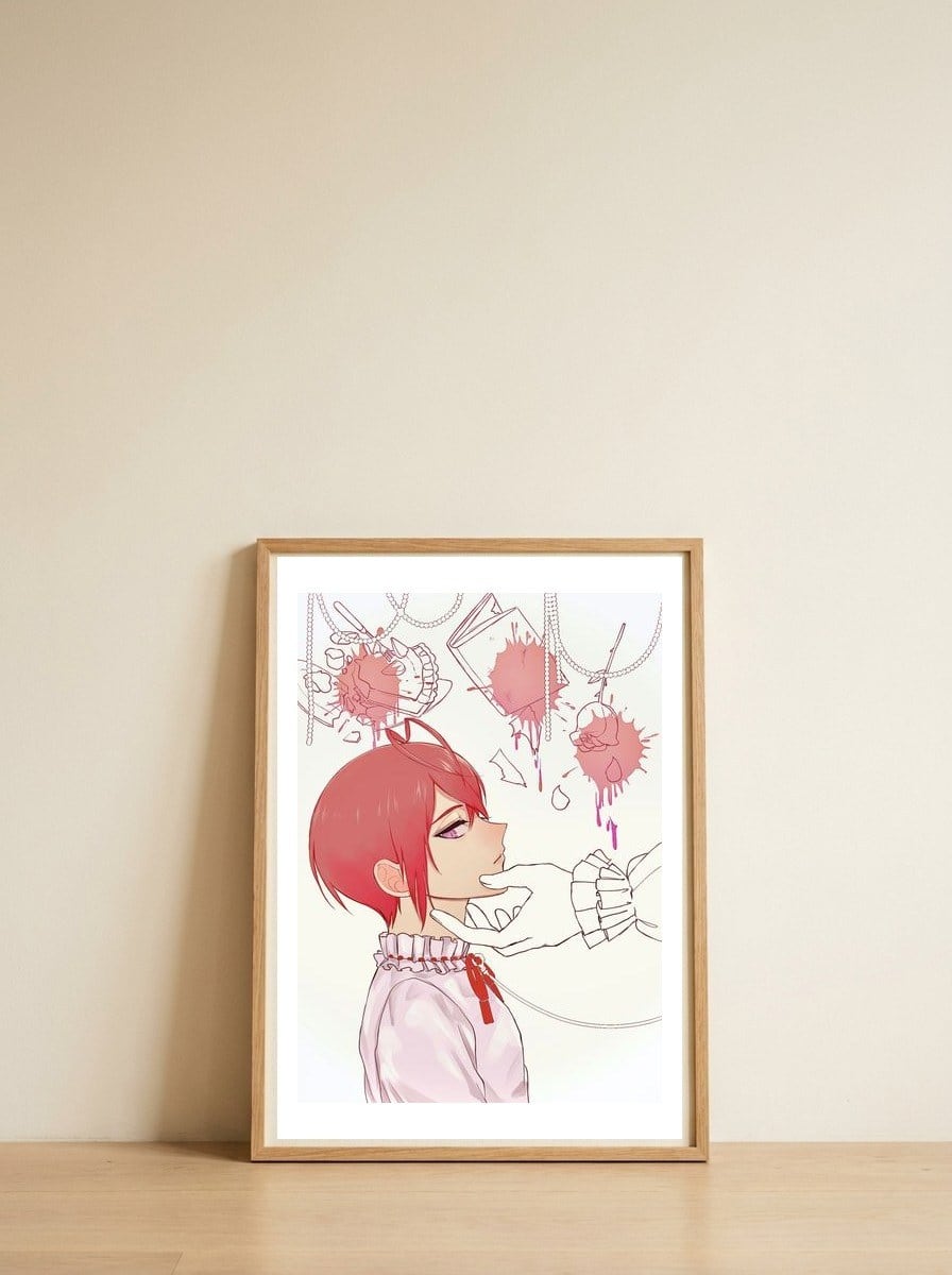 133 — framed, leaning against the wall