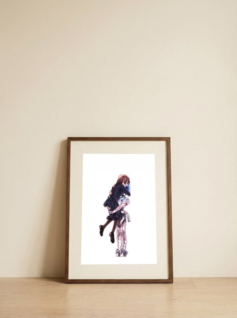 242 — framed, leaning against the wall