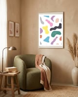 Abstract Organic Memphis Shapes framed in a tender room thumbnail