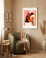The Comfort Zone, Pastel Bohemian Woman, Floral Self Care Self Love Positivity Growth, Eclectic Boho Concept framed in a tender room thumbnail