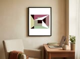 Geometric Shapes No. 26 - green & purple framed in a focused room thumbnail