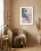 Kitagawa Utamaro (Copy) / 'Mujer sentada en una veranda', ca.  1798; 20th century, Japanese School. framed in a tender room thumbnail