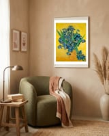 Irises. Date: May 1890, Saint-Rémy-de-Provence. Dimensions: 92.7 cm x 73.9 cm, 111.5 cm x 92.9 cm. framed in a tender room thumbnail