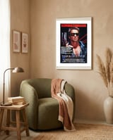 THE TERMINATOR (1984), directed by JAMES CAMERON. framed in a tender room thumbnail