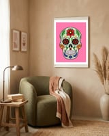 Colorful Skull I framed in a tender room thumbnail