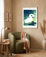 Self Reliance, Swan Birds Painting, Self Esteem Self Love Positivity, Proud Freedom Independence Wildlife Animals framed in a tender room thumbnail