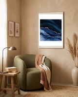 Navy & Rose Gold Agate Texture 12 framed in a tender room thumbnail