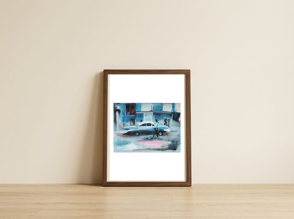 Traveller Diaries , Acrylic on paper, 30X40 cm — framed, leaning against the wall