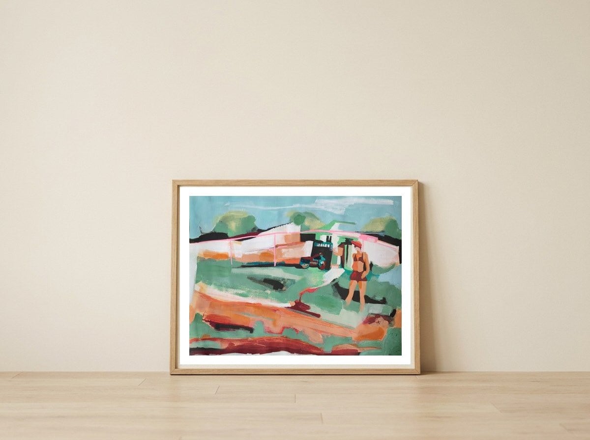 Countryside, 30X40cm — framed, leaning against the wall