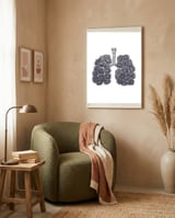 Lungs With Peonies framed in a tender room thumbnail