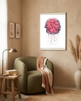 Cosmic Peonies framed in a tender room thumbnail