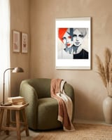 CHIC, Fashion in it's simplist form, two chic women head and shoulders portrait. framed in a tender room thumbnail