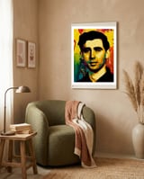 Andrew Goodman Activist Colorful Abstract Art framed in a tender room thumbnail