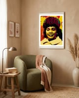 Coretta Scott King Colorful Abstract Art framed in a tender room thumbnail