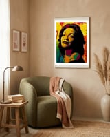 Coretta Scott King Colorful Abstract Art 2 framed in a tender room thumbnail