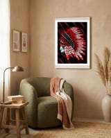Skull indian chief framed in a tender room thumbnail