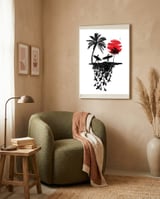 Surfer island sharks framed in a tender room thumbnail