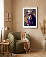 Sting The Police Pop Art WPAP framed in a tender room thumbnail