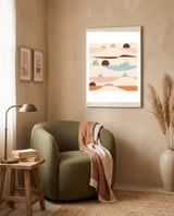 Apricity Landscape Beige framed in a tender room thumbnail
