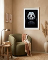 Tribal frontal Panda framed in a tender room thumbnail