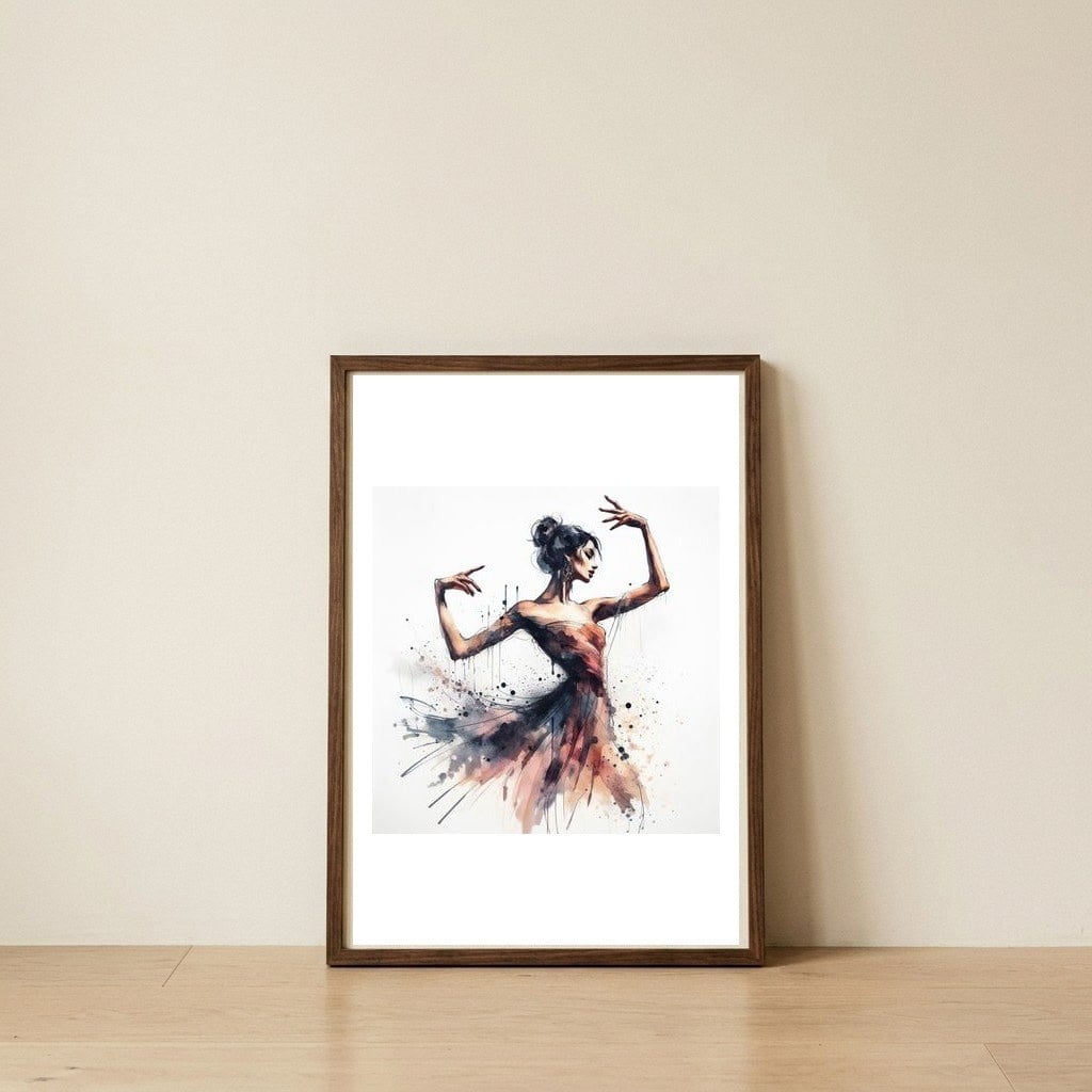 graceful-ballet-dancer-in-motion — framed, leaning against the wall