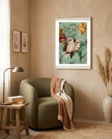 Green Cockatoo Exotic Bird Jungle  framed in a tender room thumbnail