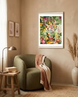 Pink Cockatoo vintage jungle  framed in a tender room thumbnail
