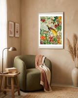 Bird of paradise vintage jungle  framed in a tender room thumbnail