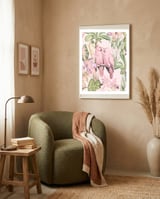 Pink Cockatoos in Love framed in a tender room thumbnail