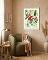 Vintage Bird Of Paradise in Jungle framed in a tender room thumbnail