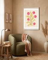 Vintage Pink Floral framed in a tender room thumbnail