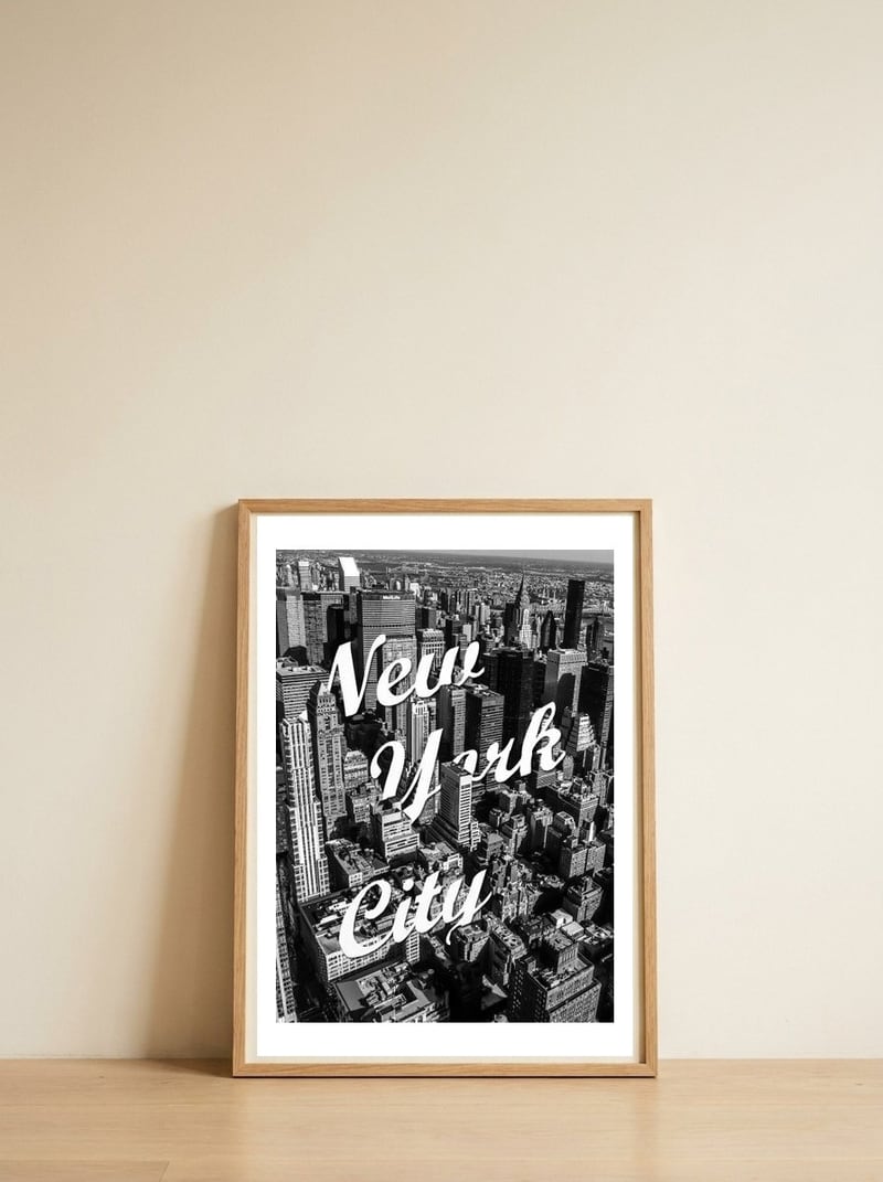 New York City — framed, leaning against the wall