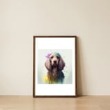 color-splash-poodle-portrait — framed, leaning against the wall thumbnail