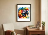 color-burst-parrot framed in a focused room thumbnail