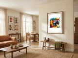 color-burst-parrot framed in a grounding room thumbnail