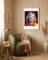 Marilyn Monroe Style WPAP framed in a tender room thumbnail
