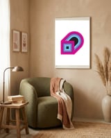 Geometric Shapes No. 41 - purple, blue & lilac framed in a tender room thumbnail