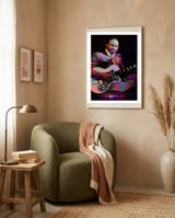 Jimmy Reed American BLues Musician Legend Colorful framed in a tender room thumbnail
